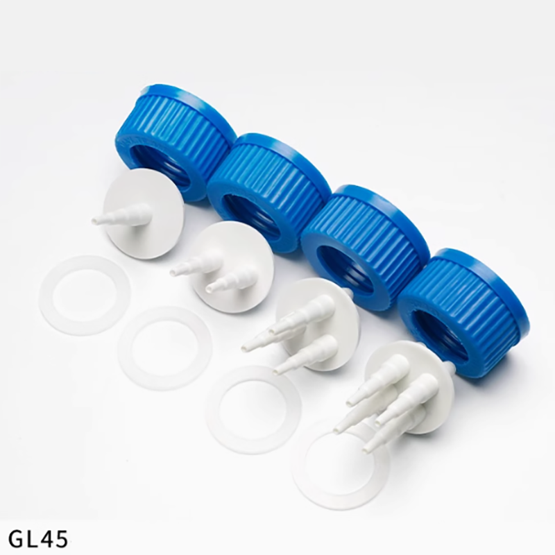 Feeding - GL45 plastic feed bottle cap single-pass