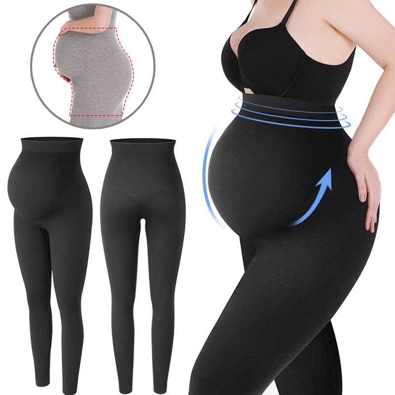Maternity Wear - Maternity Leggings High Waist Pregnant Belly