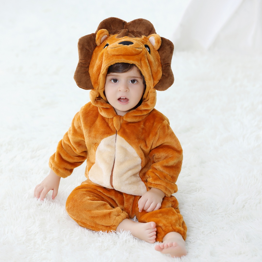 Newborn Baby Cute Lion Animal  - Cotton Baby Onesies Zipper review and price