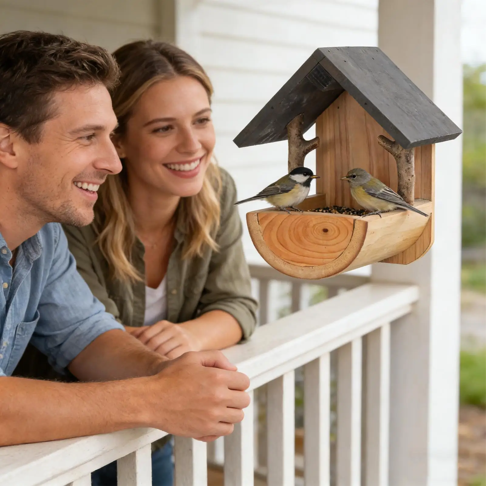 Wall Mount Wooden bird feeder  - Feeding review and price