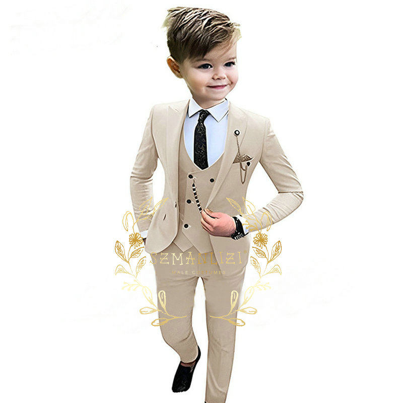 Kids Boys Beige Blazer Vest Pa - Baby Boy Suit Set Baptism review and price