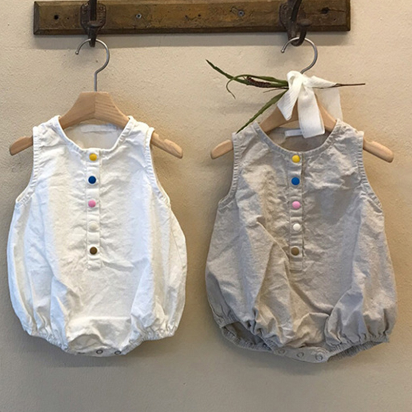 Linen Cotton Boys Romper Summe - Baby Summer Linen Sleeveless Jumpsuit review and price