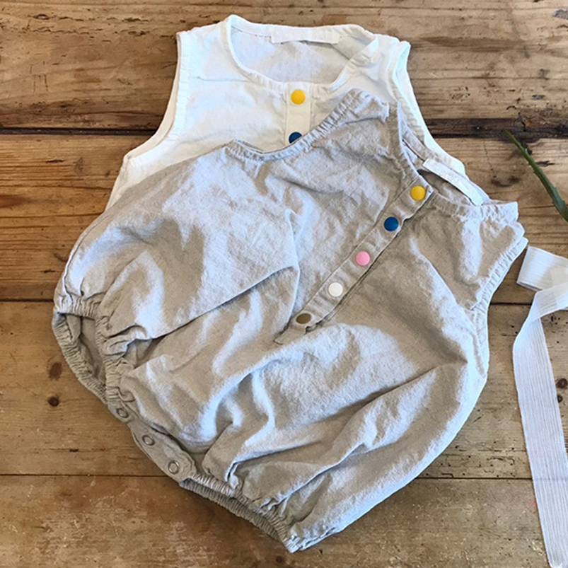 Linen Cotton Boys Romper Summe - Baby Summer Linen Sleeveless Jumpsuit review and price