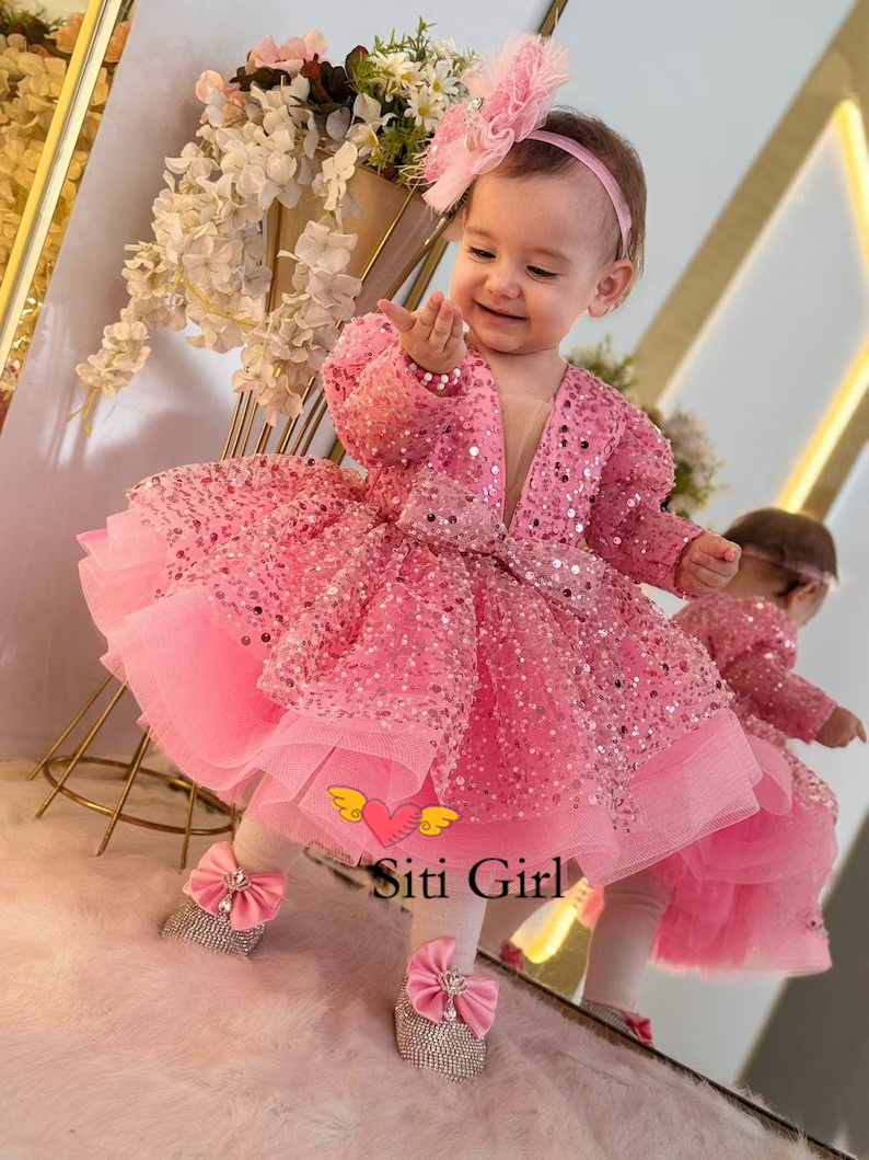 Pink Princess Baby Dress Flowe - Toddler Girl Tulle Party Dress review and price