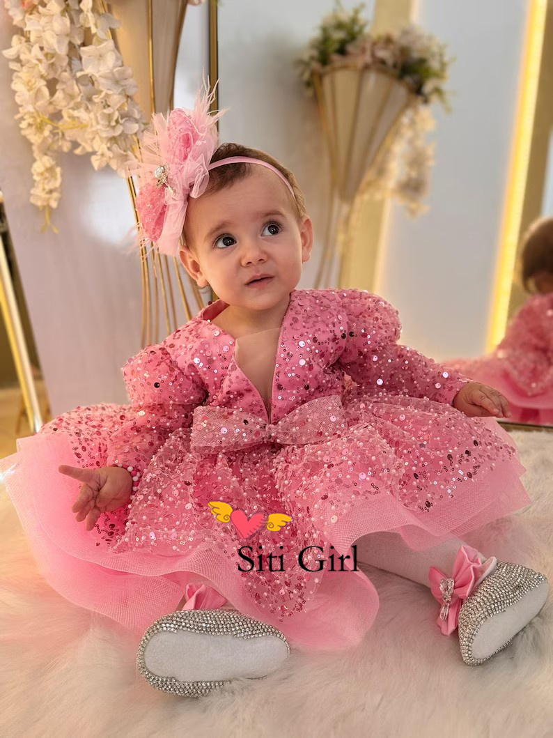 Pink Princess Baby Dress Flowe - Toddler Girl Tulle Party Dress review and price