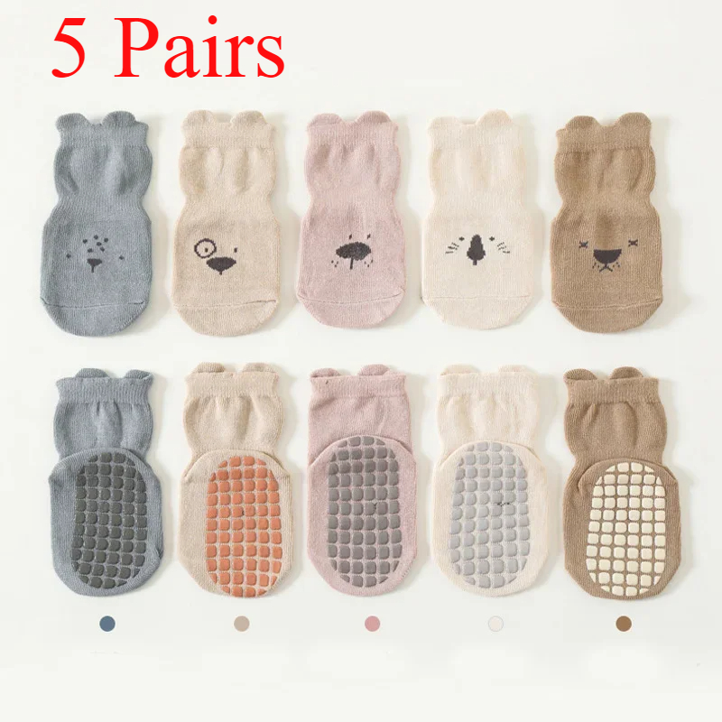 3/5 Pairs Baby Adorable Animal - Unisex Baby Socks Non Slip review and price