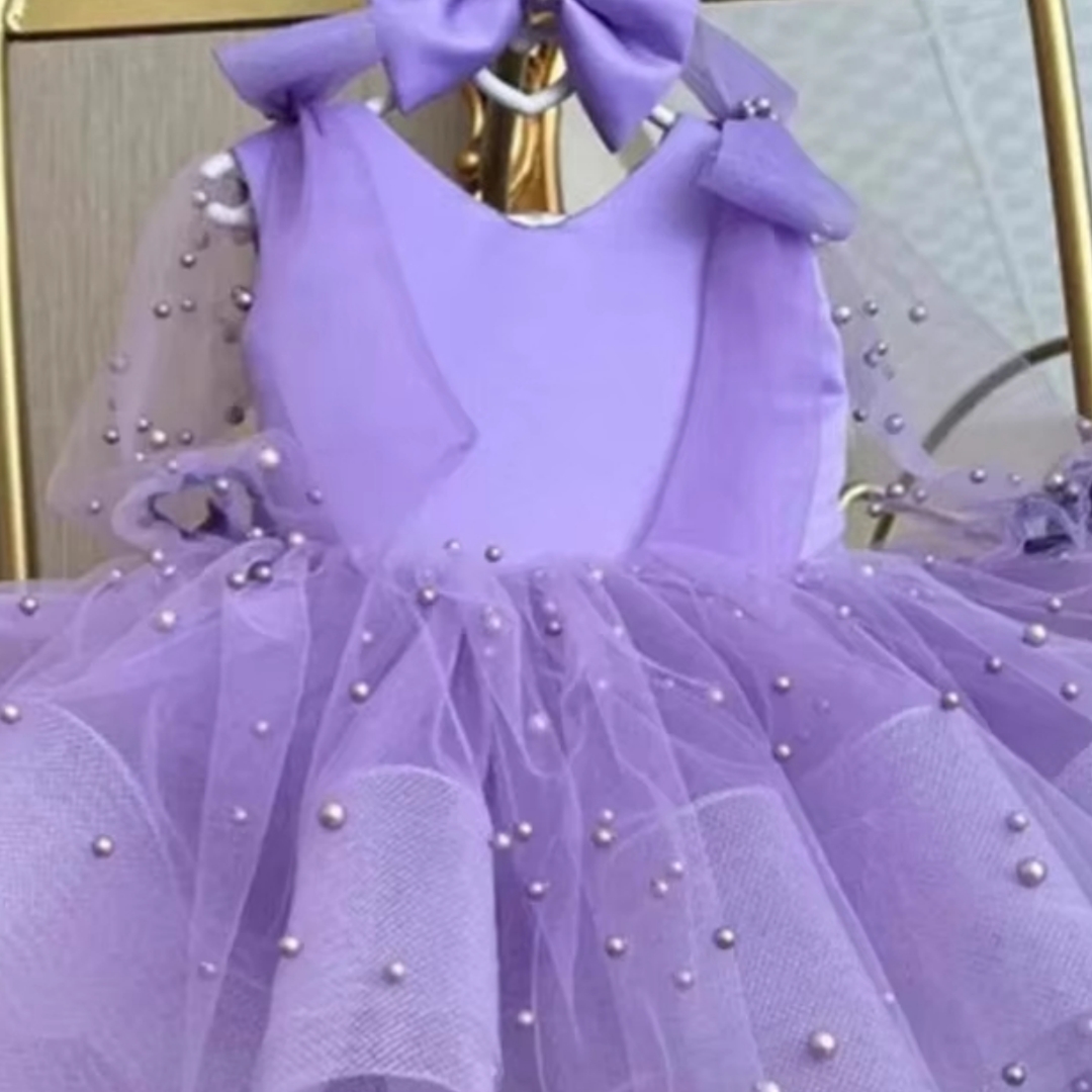 Custom Made Sweet Lavender Pea - Toddler Girl Tulle Party Dress review and price