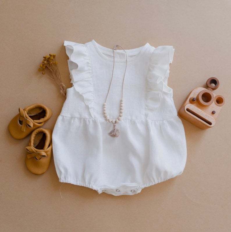 Summer Newborn Infant Baby Gir - Baby Summer Linen Sleeveless Jumpsuit review and price
