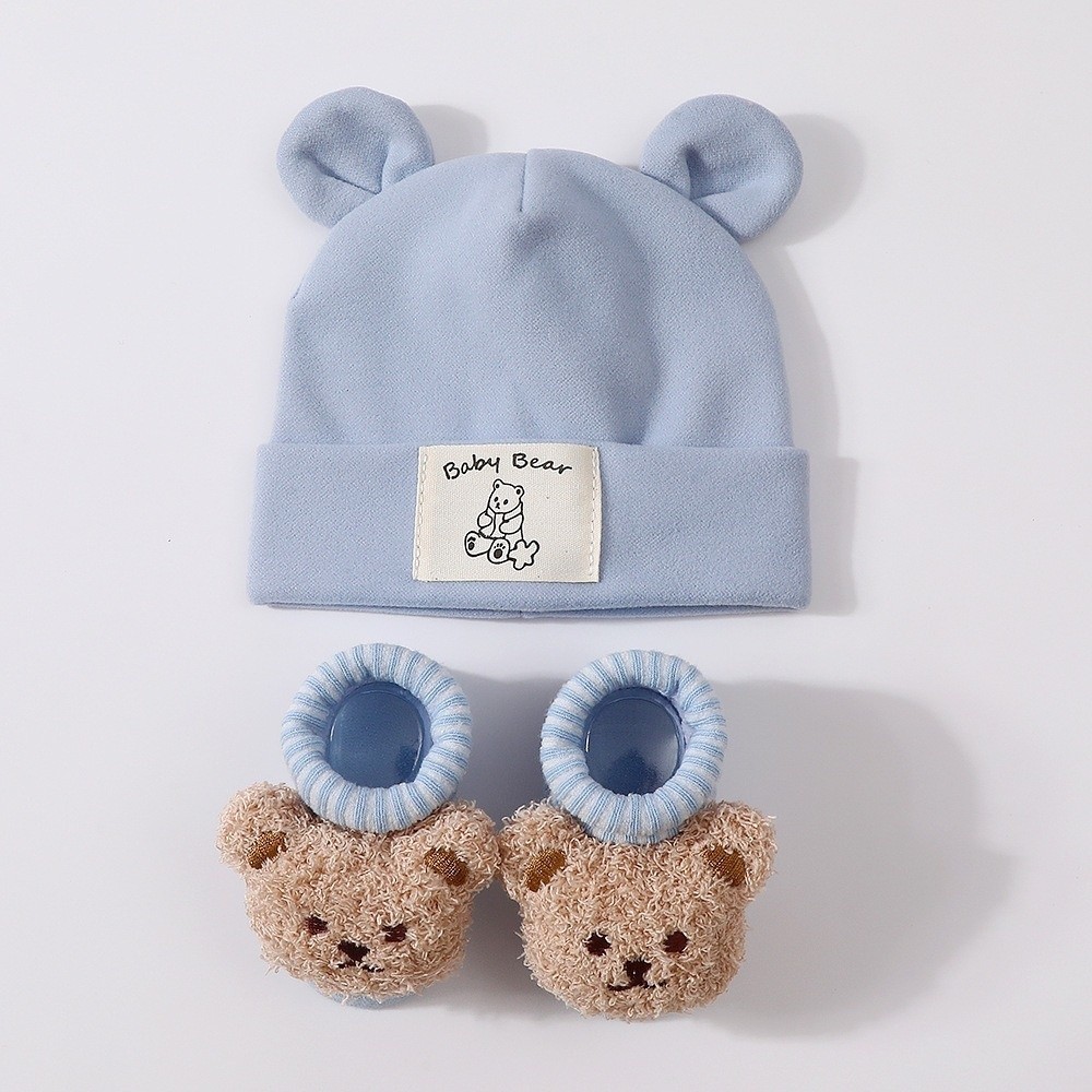 2Pcs/Set Cute Cotton Baby Hat  - Infant Beanie Hat With Ears review and price