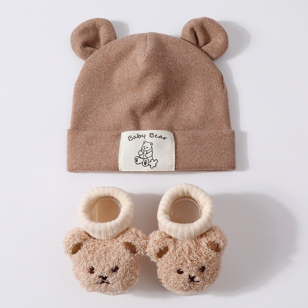 2Pcs/Set Cute Cotton Baby Hat  - Infant Beanie Hat With Ears review and price