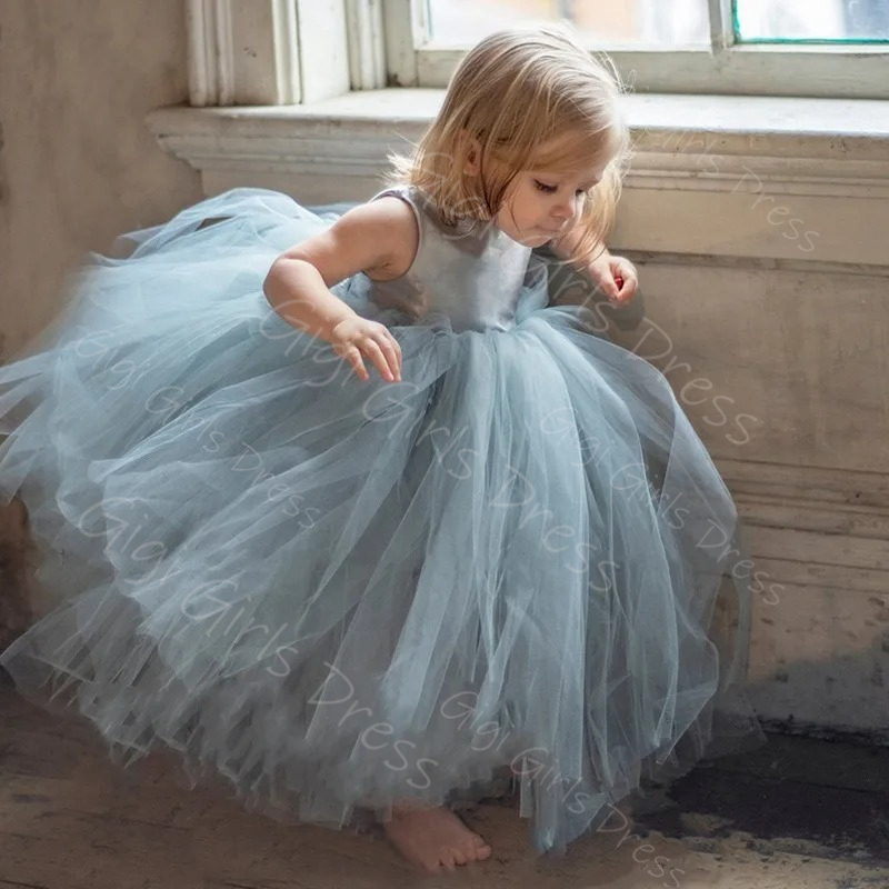Blue Flower Girl Dress for Wed - Toddler Girl Tulle Party Dress review and price