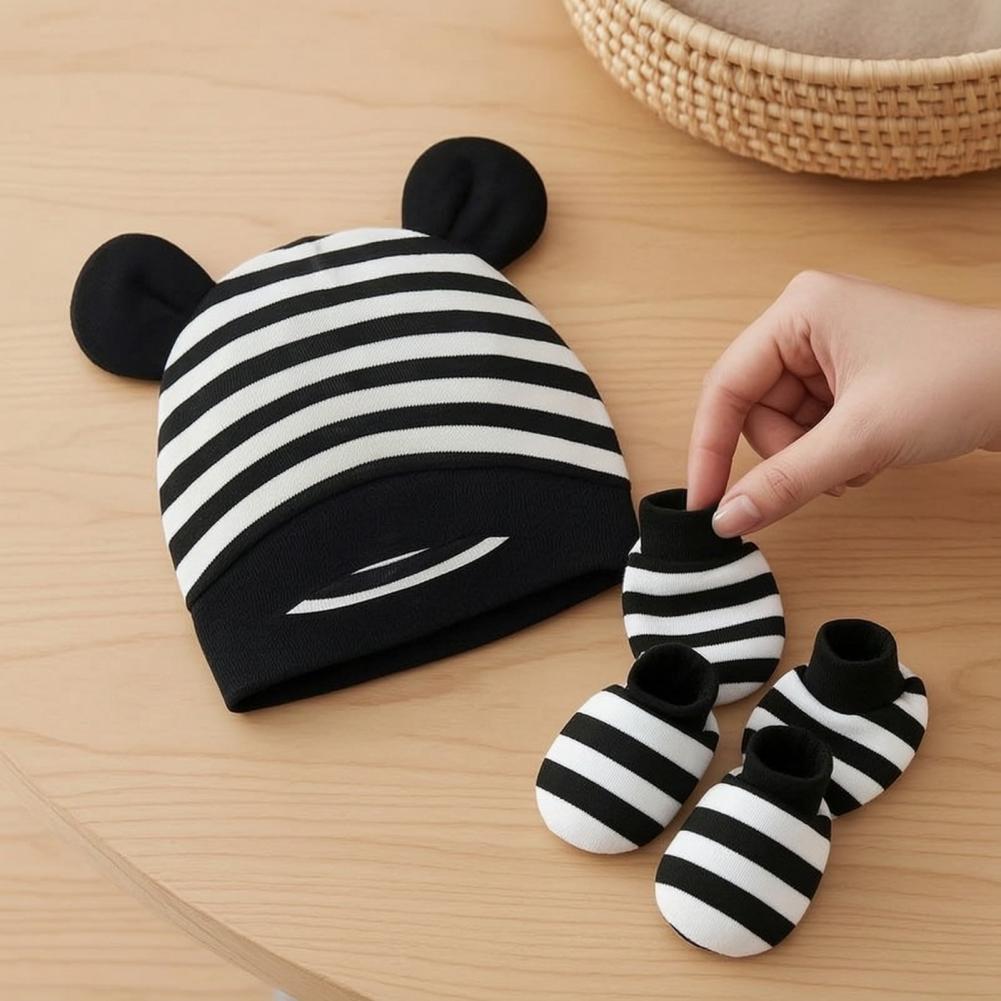 Baby Scratch Mittens Booties N - Infant Beanie Hat With Ears review and price