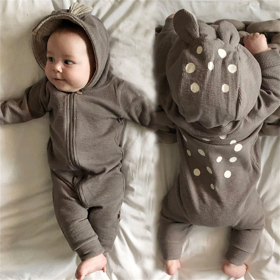 Spring Autumn Unisex Baby Cute - Cotton Baby Onesies Zipper review and price