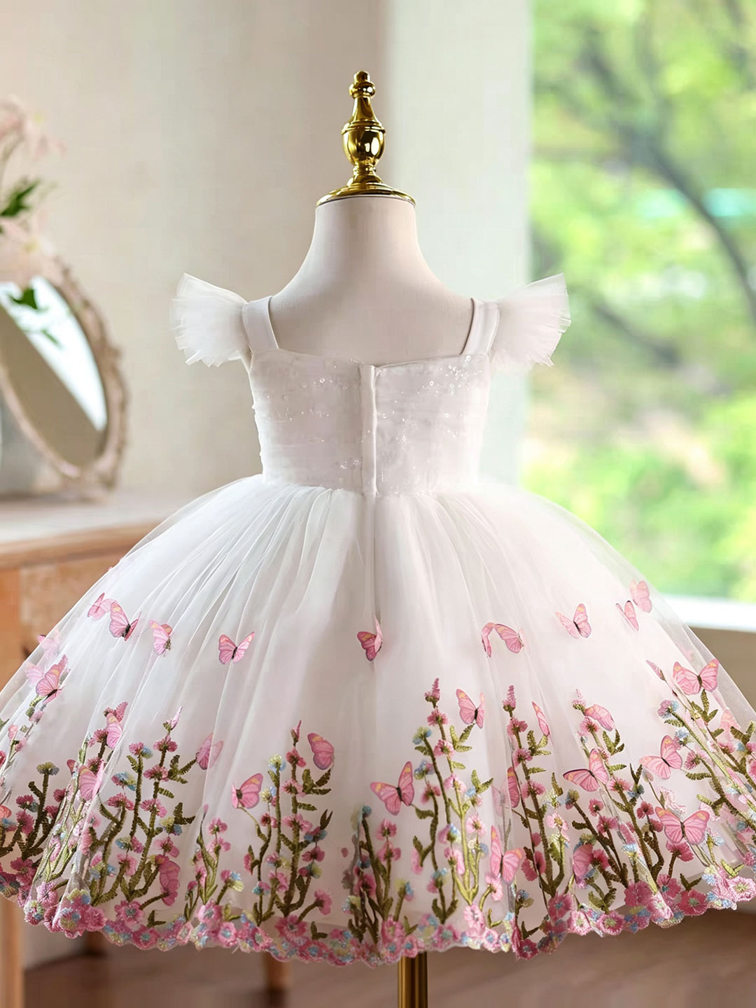 Jill Wish D277 White Butterfly - Toddler Girl Tulle Party Dress review and price