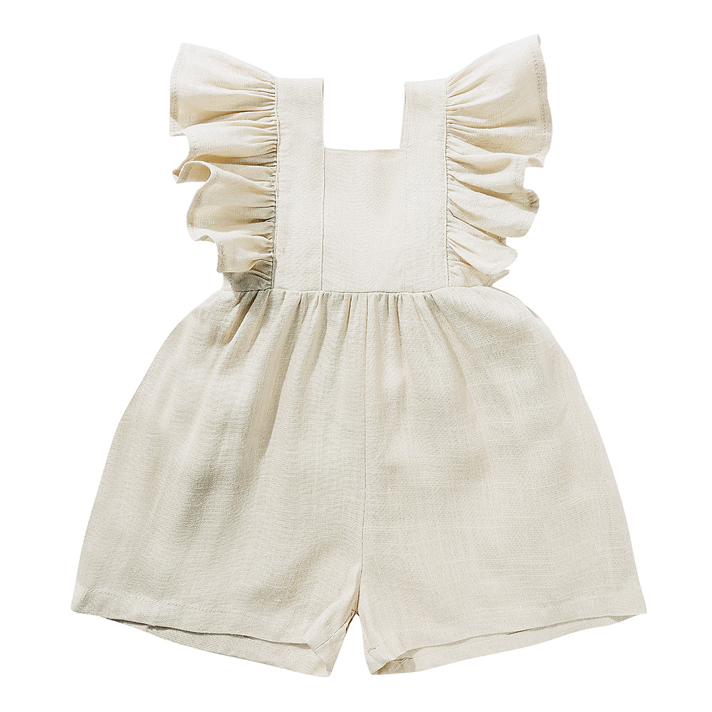 Summer Baby Clothes Unisex Gir - Baby Summer Linen Sleeveless Jumpsuit review and price
