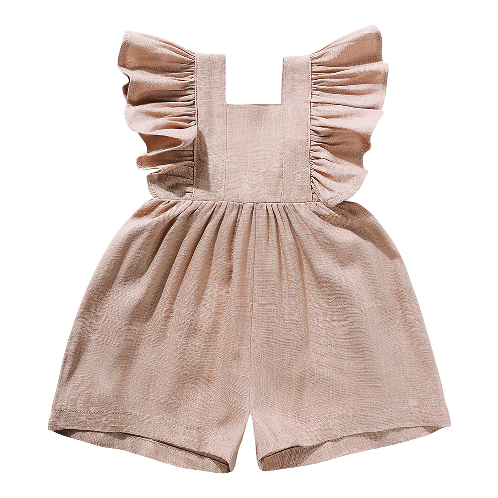 Summer Baby Clothes Unisex Gir - Baby Summer Linen Sleeveless Jumpsuit review and price