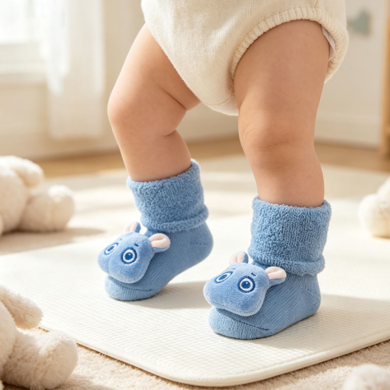 1/3/5Pairs Thick Loop Terry Ba - Unisex Baby Socks Non Slip review and price