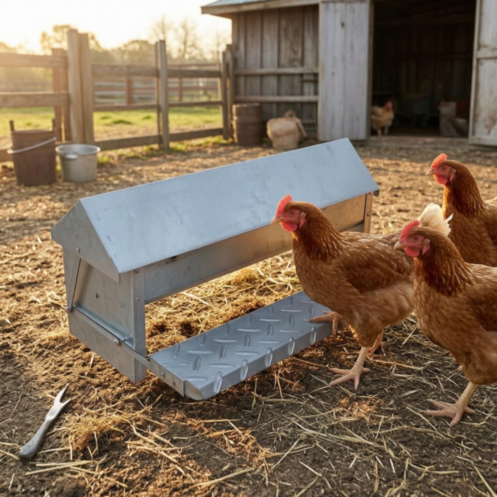 Automatic Poultry Feeder Troug - Feeding review and price