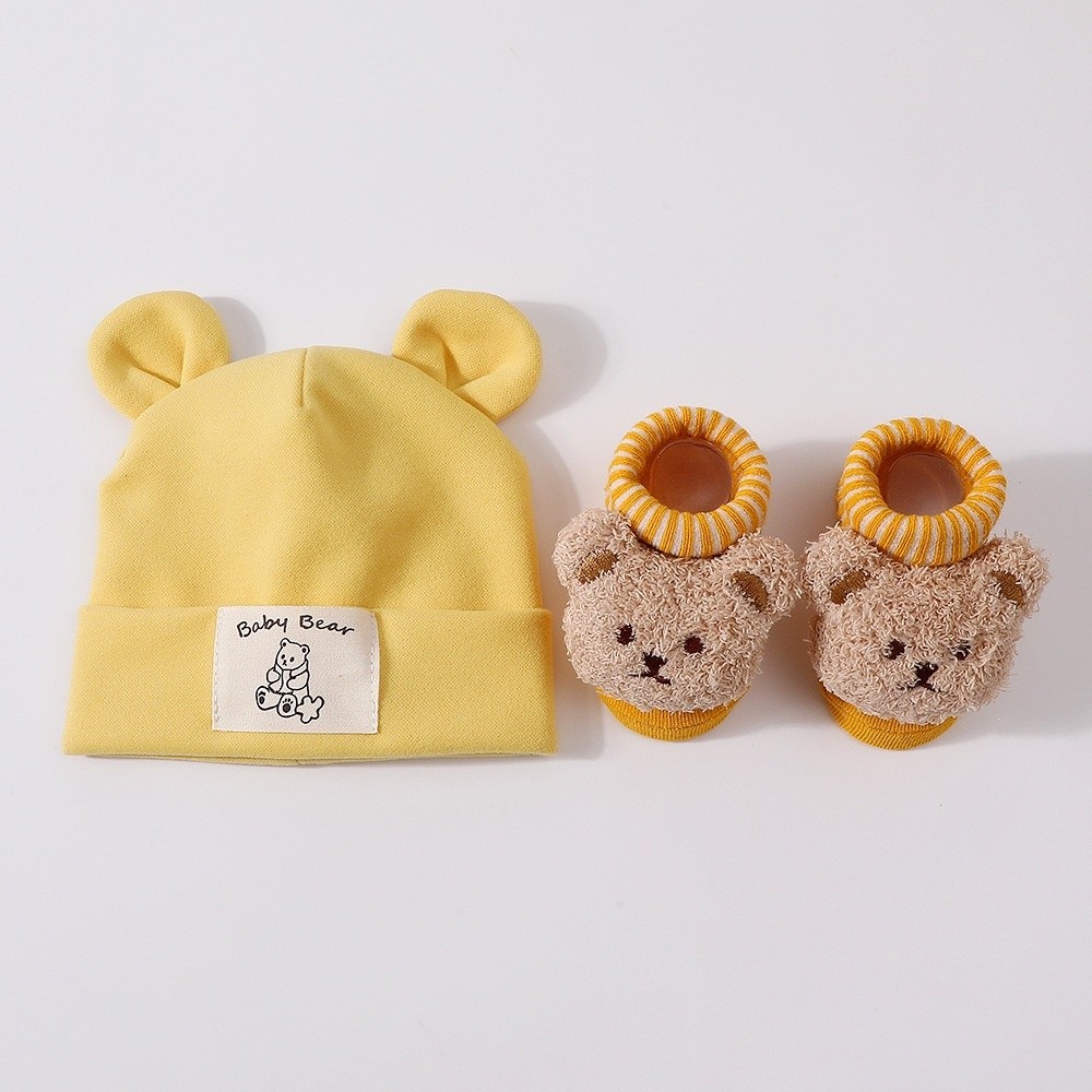 2Pcs/Set Cute Cotton Baby Hat  - Infant Beanie Hat With Ears review and price