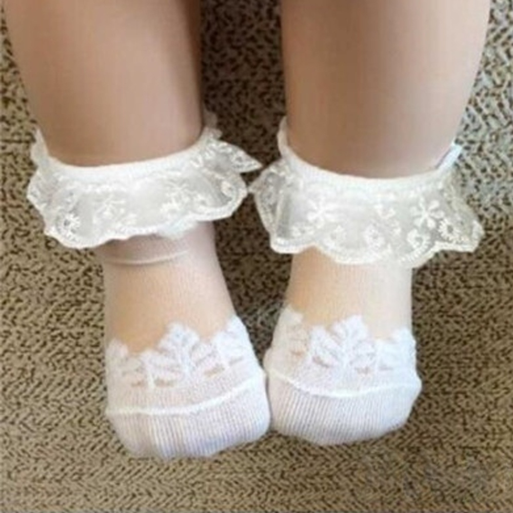 Cute Lace Floral Net Baby Sock - Unisex Baby Socks Non Slip review and price