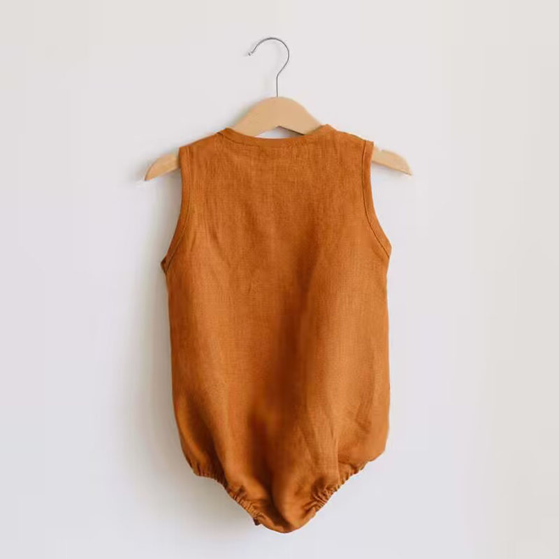 Newborn Baby Boys Linen Cotton - Baby Summer Linen Sleeveless Jumpsuit review and price